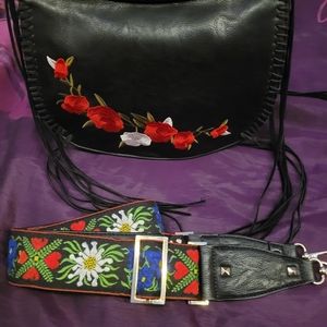Dream Control Floral Embroidered Fringe Boho Bag